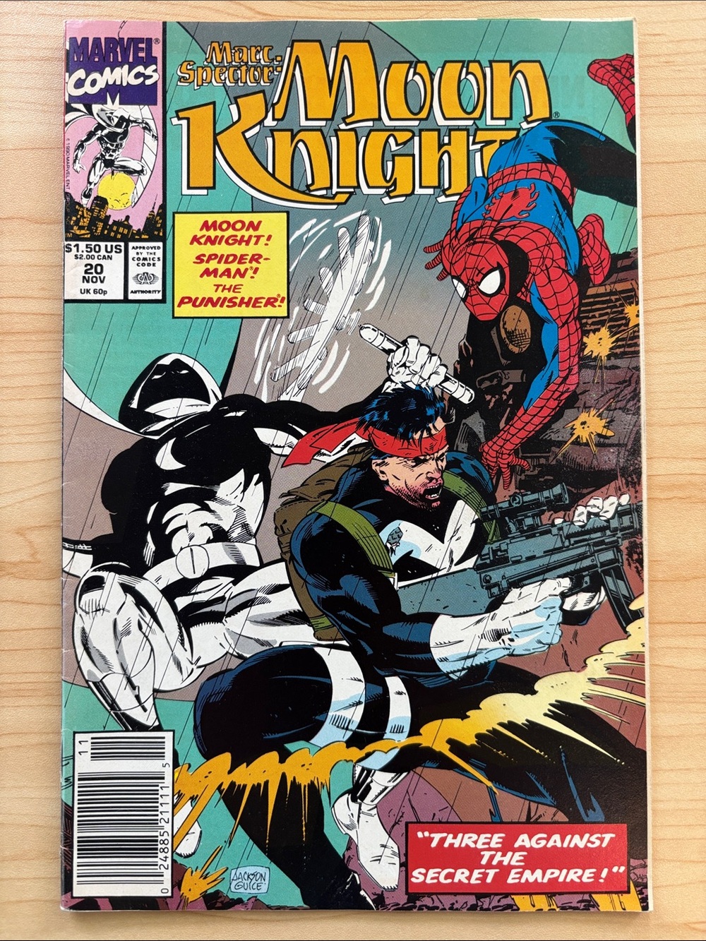 Marc Spector: MOON KNIGHT #20 - With Spider-Man and The Punisher November 1990 